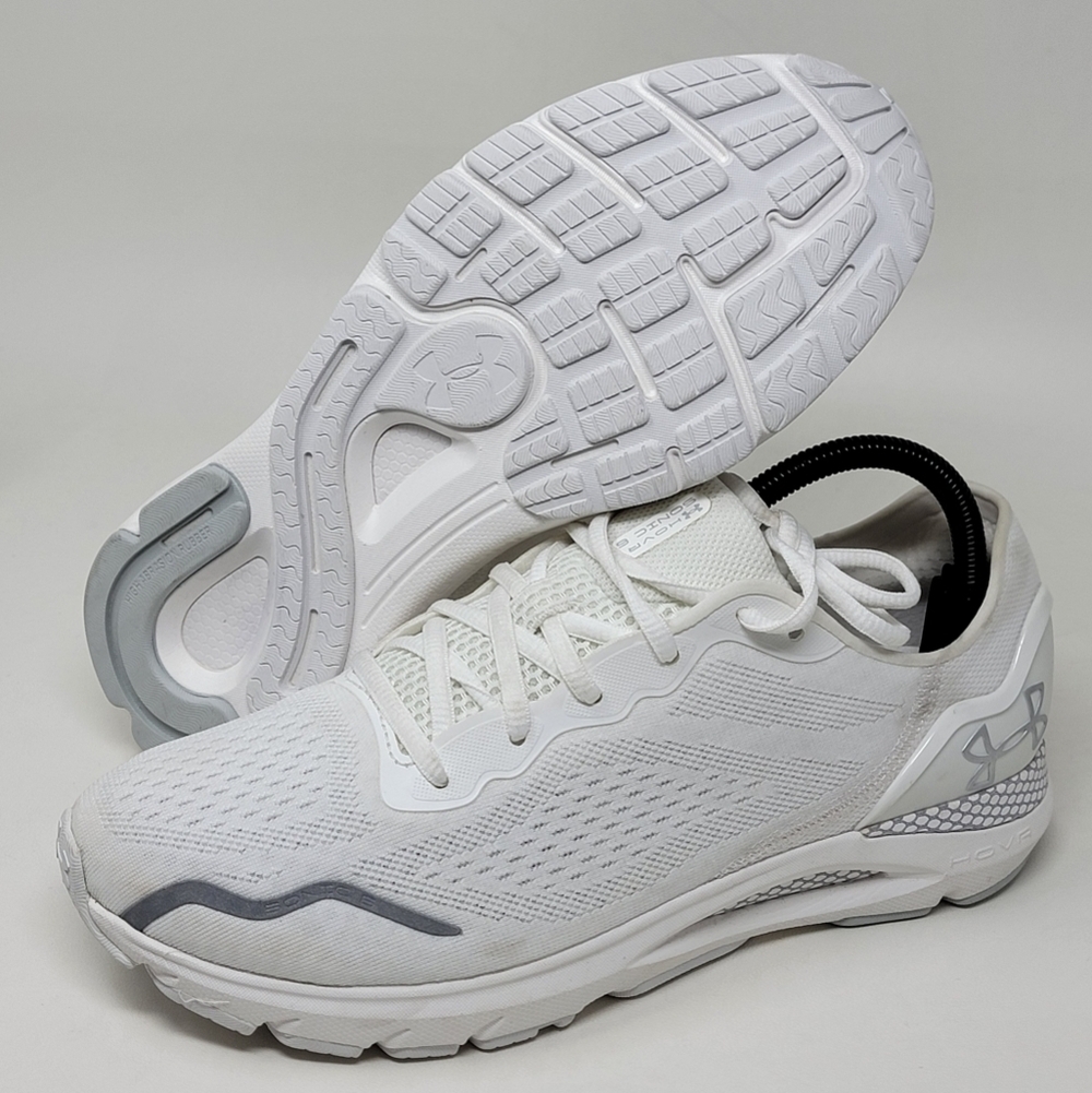 Under Armour Men’s White Athletic Running Shoes with Gray Accents